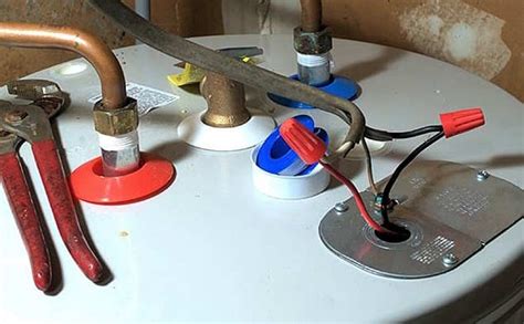 electric water heater junction box replacement|220 wire for water heater.